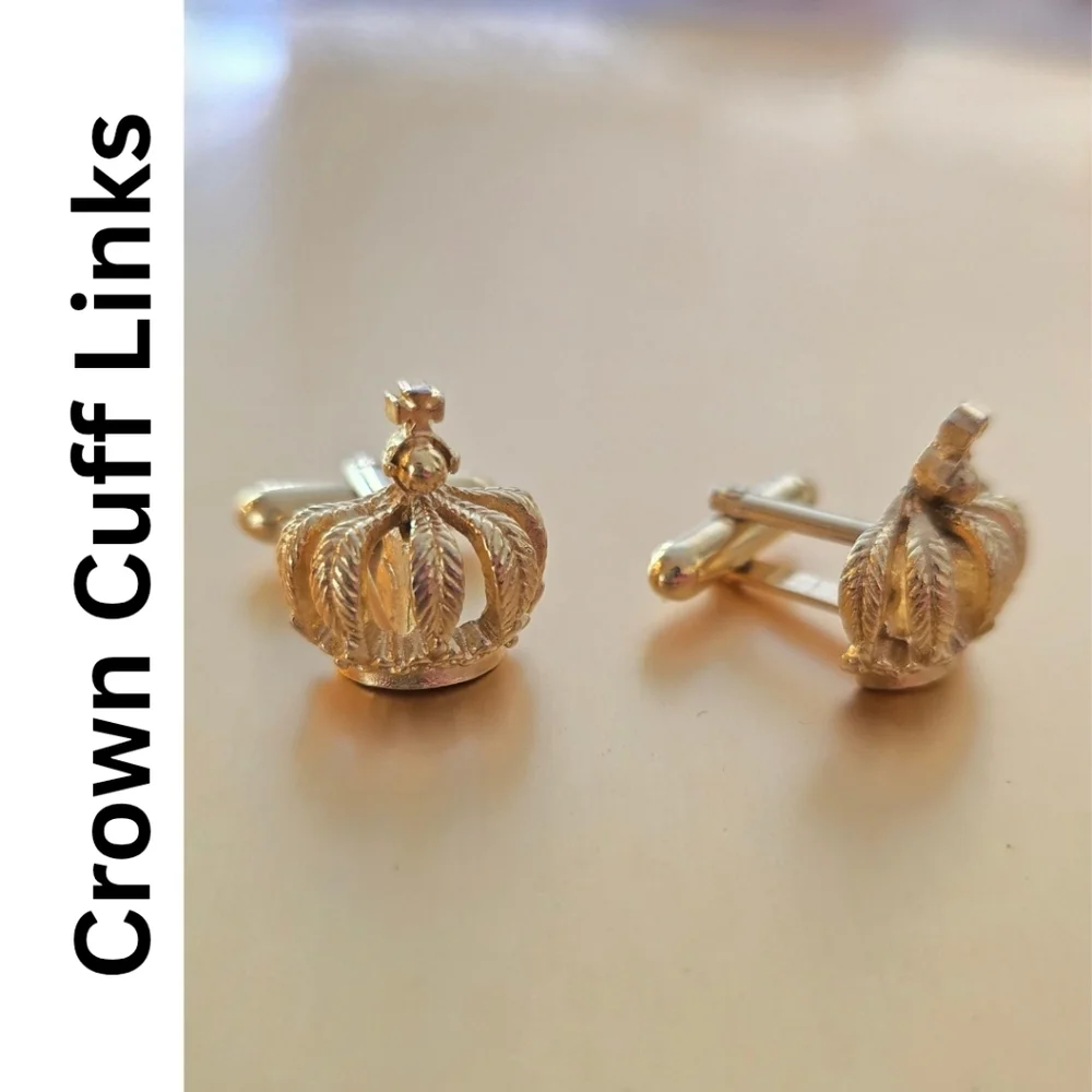 Gold Crown Stud Earrings